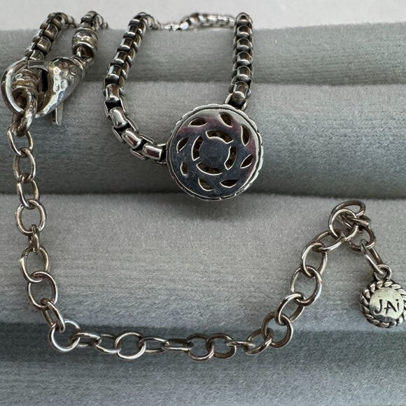 JAI Sterling Silver Box Chain Diamond Necklace - Picture 2 of 4